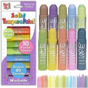 Kwik Stix Solid Tempera Paint Sticks, 72 Pastel Colors, Washable Paint Sticks for Kids, Super Quick Drying, Non-Toxic, Allergen Free, Paint Sticks Class Pack Pastel Colors, Paint for Kids and Toddlers