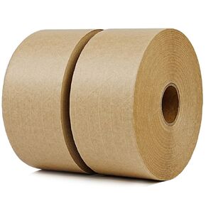 CHUANGSEED 2-Pack Reinforced Water Activated Gummed Kraft Paper Tape, 2.75 inch x 380 ft, Total 760ft,for Heavy Duty Secure Packing and Shipping Writable Eco-Friendly Biodegradable