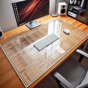 【Transparent】 Excel Cheat Sheet Desk Pad Mouse pad(35.4"x15.8") Extra Large Office Keyboard Shortcuts Mousepad,Office Desk Accessories Mouse pad Computer,PC Gaming Non-Slip XXL Desk mat