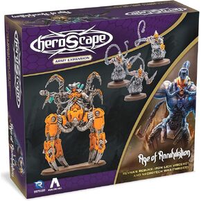 Renegade: Heroscape: Revna’s Rebuke: Iron Lich Viscerot & Necrotech Wraithriders Army Expansion - 4 New Detailed Miniatures, Unpainted, Ages 14+