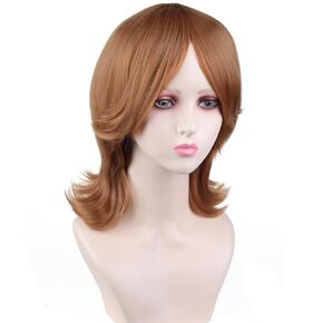 Kids Short Orange Wig Child Ginger Short Curly Wig Girls Dark Orange Cosplay Halloween Wig