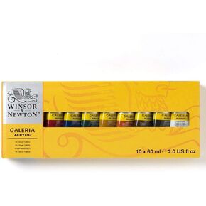 Winsor and Newton 2190517 Galeria Acrylic 10 Pieces Tube Colour Set, 60ml Volume