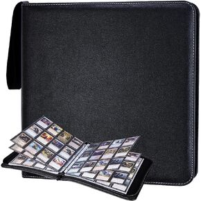 12 Pocket Waterproof Trading Card Binder, Trading Album Display Holder, Expandable, 960 Double Sided Pocket Album, Compatible with Gaming Cards, Yugioh, MTG and Other TCG
