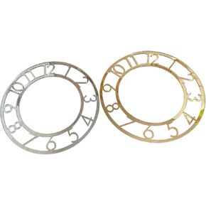 2pcs Clock Face for Resin, Crafts, DIY, Round Acrylic Mirror Clock Dials with Roman Numerals, Resin Accessories (7.87 Inch Arabic Gold + Silver)
