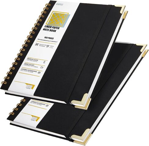 Lined Spiral Notebook with thick 110 GSM Papers, 320 Pages B5 Size College Ruled Notebook, Hardcover 7.1 x 10 Inches Journal for Women and Men, Notebooks for work, School, 2 Pack Grey Green in Saudi Arabia