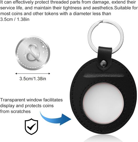 BOXOB Leather AA Coin Holder Keychain, Scratchproof, Displays Sobriety Chips, Recovery, Commemorative Coins & Tokens in Saudi Arabia