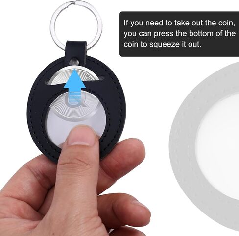 BOXOB Leather AA Coin Holder Keychain, Scratchproof, Displays Sobriety Chips, Recovery, Commemorative Coins & Tokens in Saudi Arabia