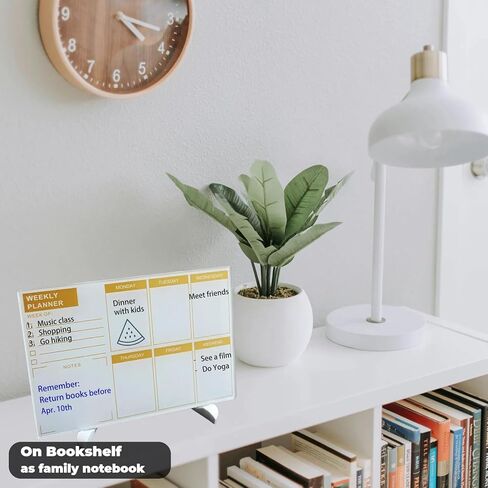Desktop Thickened Acrylic Dry Erase Board, Weekly White Board with to Do List, Tabletop Whiteboard with Stand, Frameless Dry Erase White Board，9.5"x6.7" for Office, Home, School(Desktop-WH-1724) in Saudi Arabia