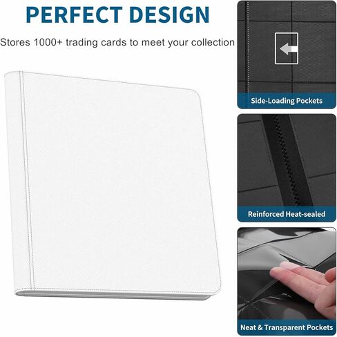 طائرة تداول بطاقة ، 900 مجلد ألبوم Card Card Binder مع 50 من الأكمام صفحة التحميل العلوي ، 9 جيب Card Binder لبطاقات اللعبة ، بطاقات الرياضة ، بطاقات البيسبول الأسود (9 جيب ، أسود) in Kuwait