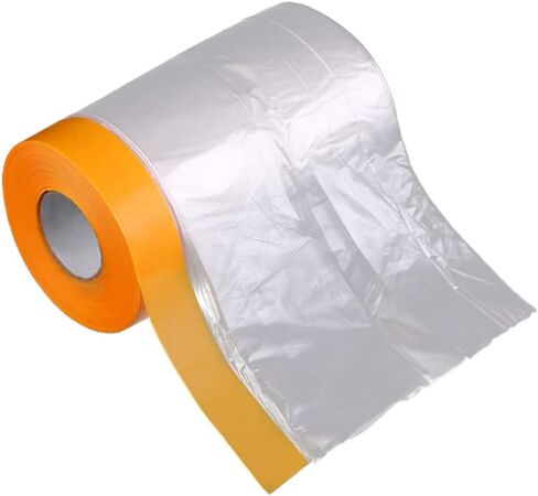 Masking Film Masking Plastic Film Pre-Folded Hand Masker Film for Painting & Automotive Plastic Masking Film Overspray Protection (3.6 Feet x 65 Feet, 3 Rolls) in Kuwait