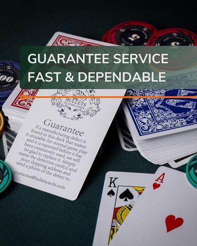 Bullets Playing Cards – Waterproof Plastic Playing Decks, Whit Cut-Card – Durable Deck for Poker, Skat, Rummy, for Adults Bridge Size Double Pack with Standard Index, Decks 52 Cards, 2 x 2 Joker in Kuwait