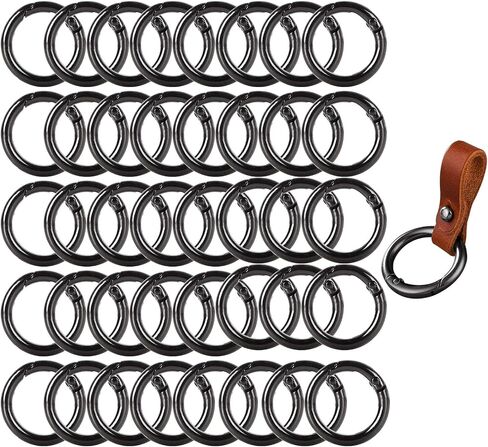 40 PCS Spring O Ring 28mm round Spring Snap Hooks Clip Gun Round Carabiner Clip Clip Spring Keyring Buckle for حقائب ، المحافظ in Kuwait