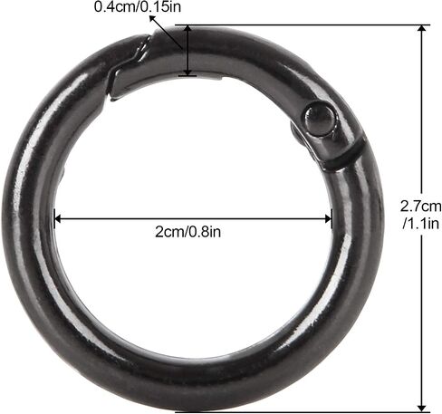 40 PCS Spring O Ring 28mm round Spring Snap Hooks Clip Gun Round Carabiner Clip Clip Spring Keyring Buckle for حقائب ، المحافظ in Kuwait