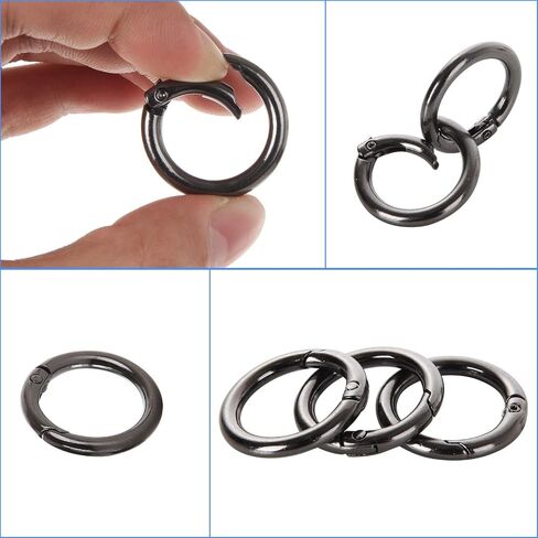 40 PCS Spring O Ring 28mm round Spring Snap Hooks Clip Gun Round Carabiner Clip Clip Spring Keyring Buckle for حقائب ، المحافظ in Kuwait