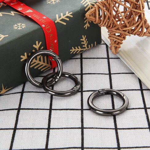 40 PCS Spring O Ring 28mm round Spring Snap Hooks Clip Gun Round Carabiner Clip Clip Spring Keyring Buckle for حقائب ، المحافظ in Kuwait
