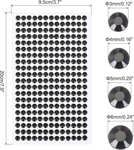 MECCANIXITY 3584 Pcs 8 Sheets Deep Blue Rhinestone Stickers 3/4/5/6 mm Self Adhesive Rhinestones Gems for DIY Decoration Craft Face Eye Nails Hair Make Up in Saudi Arabia