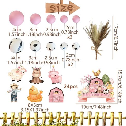 JeVenis Farm Animal Cake Decoration Sheep Cake Topper Farm Animal Birthday Decoration Cow Cake Decoration Pig Cake Topper for Farm Animal Decorations in Saudi Arabia