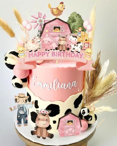 JeVenis Farm Animal Cake Decoration Sheep Cake Topper Farm Animal Birthday Decoration Cow Cake Decoration Pig Cake Topper for Farm Animal Decorations in Saudi Arabia