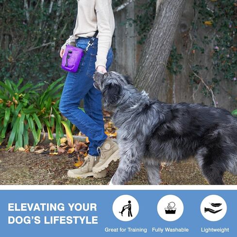 The Little Dipper Treat Pouch ™ Great for Dog Training, Durable, washable, drawcord pouch with removable pouch liners, sling-style strap & non-slip belt, perfect for essentials (Purple) in Saudi Arabia