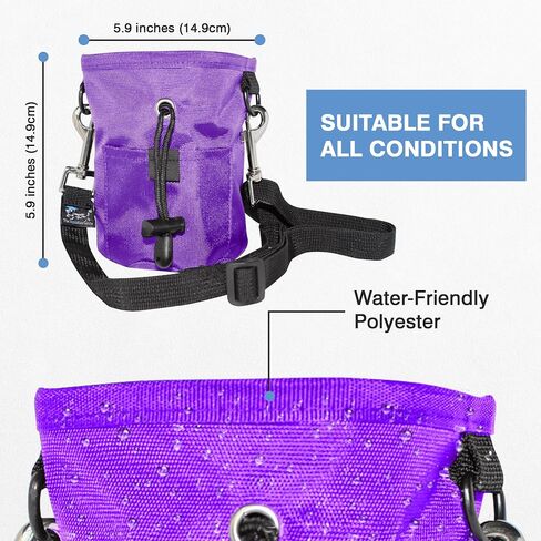 The Little Dipper Treat Pouch ™ Great for Dog Training, Durable, washable, drawcord pouch with removable pouch liners, sling-style strap & non-slip belt, perfect for essentials (Purple) in Saudi Arabia
