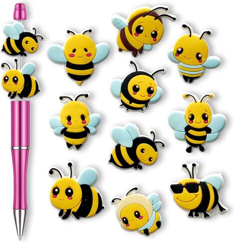 Easter Bee Food Focal Beads for Pens, Silicone Focal Beads Bulk for Bead Pens Keychain Bracelet Jewelry Making (Food) in Kuwait