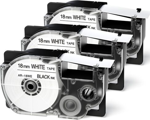 XR-9WE Replace for Casio Label It Tape 9mm 3/8'' XR-9WE XR9WE XR-9WE2S Black on White Tape Cassette Comaptible Casio EZ Label Printer KL-750 KL-60 KL-100 KL-120 KL-430 KL-780 KL-7200, 3-Pack in Kuwait