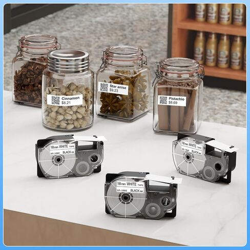 XR-9WE Replace for Casio Label It Tape 9mm 3/8'' XR-9WE XR9WE XR-9WE2S Black on White Tape Cassette Comaptible Casio EZ Label Printer KL-750 KL-60 KL-100 KL-120 KL-430 KL-780 KL-7200, 3-Pack in Kuwait