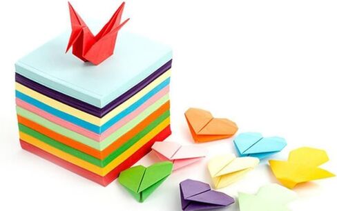 100 Sheets 4"x4" Square Origami Folding Paper Multicolor Double Sided for Art, Craft, DIY & Origami in Saudi Arabia