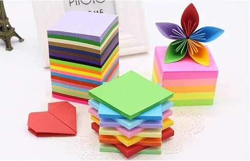 100 Sheets 4"x4" Square Origami Folding Paper Multicolor Double Sided for Art, Craft, DIY & Origami in Saudi Arabia