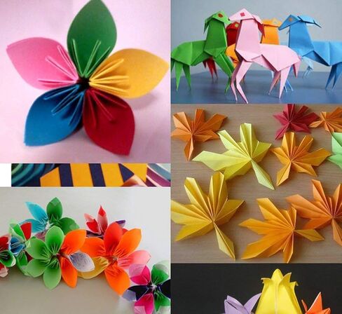 100 Sheets 4"x4" Square Origami Folding Paper Multicolor Double Sided for Art, Craft, DIY & Origami in Saudi Arabia