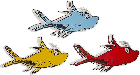Eureka Back to School Dr. Seuss One Fish, Two Fish Paper Cut Out Classroom Decorations, 36 pc, 5.5'' W x 5.5'' H in Saudi Arabia
