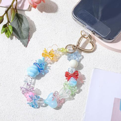 100pcs Acrylic Bow Beads, Transparent Mixed Color Bowknot Aesthetic Beads Colorful Pretty Beads Bow Charms for DIY Bracelet Necklace Earring Keychain Crafts Jewelry Making(Color A) in Saudi Arabia