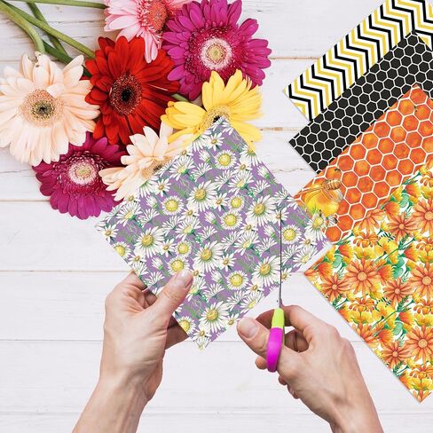 Bee Pattern Origami Paper Pack 24 Sheets Single-Sided 6''x6'' Honey Background Honeycomb Scrapbook Harvesting Season Craft Paper for Card Making Photo Album Decor Album Supplies(B-style) in Kuwait