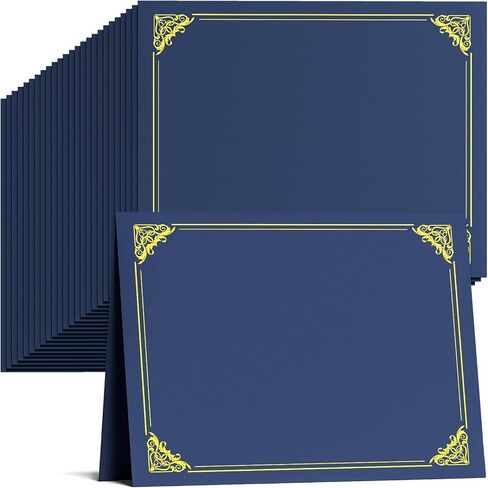 10 Pack Certificate Holders, Navy Blue Diploma Holders Certificate Covers with Gold Foil Border, Award Certificates Holder for Letter Size 8.5 x 11 Certificate Paper, Documents, Graduation in Saudi Arabia