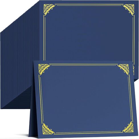 10 Pack Certificate Holders, Navy Blue Diploma Holders Certificate Covers with Gold Foil Border, Award Certificates Holder for Letter Size 8.5 x 11 Certificate Paper, Documents, Graduation in Saudi Arabia