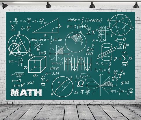Corfoto 7x5ft Fabric Hand Hand Math Formulas on Chalkboard Backdrop Math موضوع طب الدماغ البشري الخلفية للطلاب من فئة التعليم لافتة ديكور الحفلات المدرسية in Kuwait