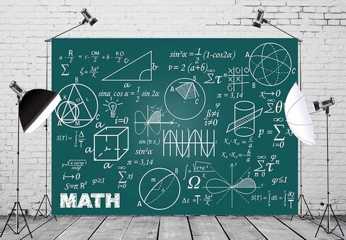 Corfoto 7x5ft Fabric Hand Hand Math Formulas on Chalkboard Backdrop Math موضوع طب الدماغ البشري الخلفية للطلاب من فئة التعليم لافتة ديكور الحفلات المدرسية in Kuwait