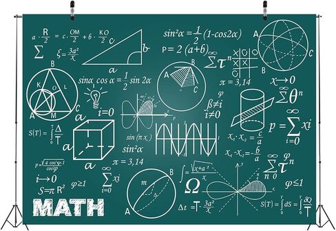 Corfoto 7x5ft Fabric Hand Hand Math Formulas on Chalkboard Backdrop Math موضوع طب الدماغ البشري الخلفية للطلاب من فئة التعليم لافتة ديكور الحفلات المدرسية in Kuwait