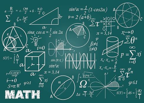 Corfoto 7x5ft Fabric Hand Hand Math Formulas on Chalkboard Backdrop Math موضوع طب الدماغ البشري الخلفية للطلاب من فئة التعليم لافتة ديكور الحفلات المدرسية in Kuwait
