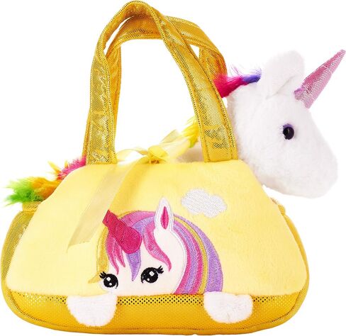 BRUBAKER Rainbow Plush Unicorn in Handbag - 8 Inches - Soft Toy in Bag - Cuddly Toy - Stuffed Animal - Pink in Saudi Arabia
