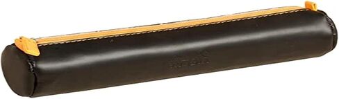 RHODIA 318890C - Orange Rhodiarama Round Pencil Case - 21.5 x 5.5 cm - Genuine Orange Stitching - Ivory Jersey Interior - Faux Leather - Storage for Pens, Pencils, Markers, Small Supplies in Kuwait