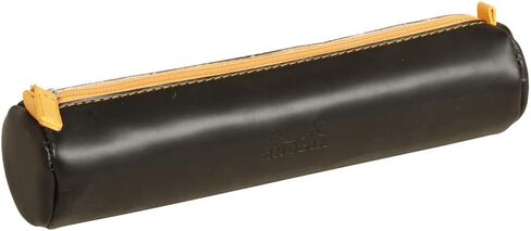 RHODIA 318890C - Orange Rhodiarama Round Pencil Case - 21.5 x 5.5 cm - Genuine Orange Stitching - Ivory Jersey Interior - Faux Leather - Storage for Pens, Pencils, Markers, Small Supplies in Kuwait