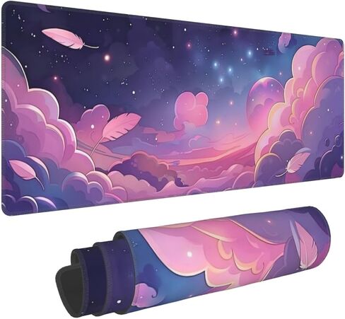 حصيرة أسود أسود أسود أسود سماوي ميدان ميدان كبير XL Mouse Pad Desk Desk Desk Non-Slip Pads Mice Mice Sitched Therces for Office and Home ، 31.5 × 11.8 × 0.12 بوصة in Saudi Arabia