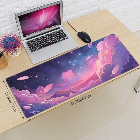 حصيرة أسود أسود أسود أسود سماوي ميدان ميدان كبير XL Mouse Pad Desk Desk Desk Non-Slip Pads Mice Mice Sitched Therces for Office and Home ، 31.5 × 11.8 × 0.12 بوصة in Saudi Arabia