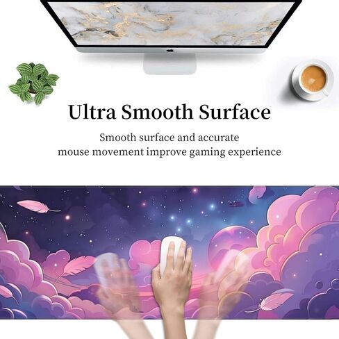 حصيرة أسود أسود أسود أسود سماوي ميدان ميدان كبير XL Mouse Pad Desk Desk Desk Non-Slip Pads Mice Mice Sitched Therces for Office and Home ، 31.5 × 11.8 × 0.12 بوصة in Saudi Arabia