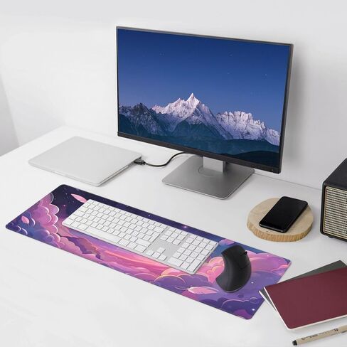 حصيرة أسود أسود أسود أسود سماوي ميدان ميدان كبير XL Mouse Pad Desk Desk Desk Non-Slip Pads Mice Mice Sitched Therces for Office and Home ، 31.5 × 11.8 × 0.12 بوصة in Saudi Arabia