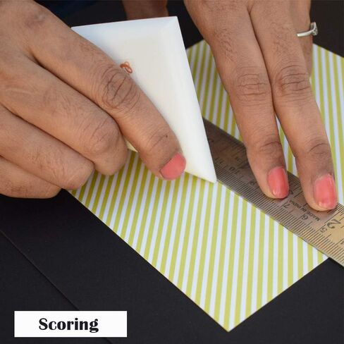 CrafTreat Teflon Bone Folder and Scoring Tool - Ergo Square - Paper Scorer for Paper Crafting, Origami, Bookbinding, Scrapbooking - Leather Burnishing Tool - Smooth, Non Stick,Ergonomic Craft Tool in Saudi Arabia