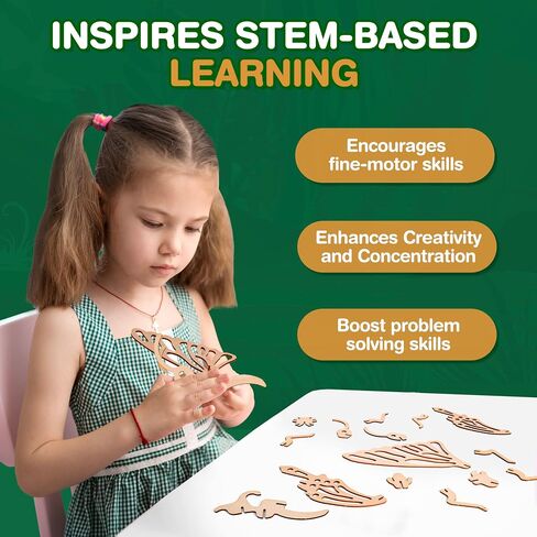 CoolToys Intrepid Insects Paint n' Play 3D Model and Craft Kit - Educational and Fun 3D Wooden Models Building and Painting Set for Kids Ages 6+ - Creative STEM Art Project for Boys and Girls in Saudi Arabia
