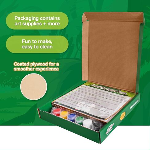 CoolToys Intrepid Insects Paint n' Play 3D Model and Craft Kit - Educational and Fun 3D Wooden Models Building and Painting Set for Kids Ages 6+ - Creative STEM Art Project for Boys and Girls in Saudi Arabia