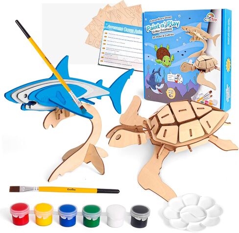 CoolToys Intrepid Insects Paint n' Play 3D Model and Craft Kit - Educational and Fun 3D Wooden Models Building and Painting Set for Kids Ages 6+ - Creative STEM Art Project for Boys and Girls in Saudi Arabia